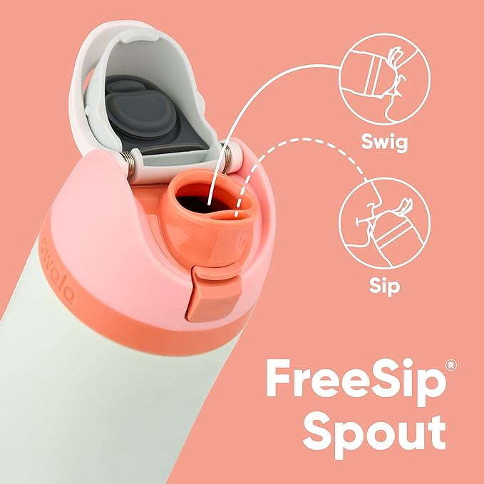 Owala FreeSip Insulated Stainless Steel Water Bottle with Straw, BPA-Free Sports Water Bottle, Great for Travel, 24 Oz, Boneyard (Pack of 6) Owala