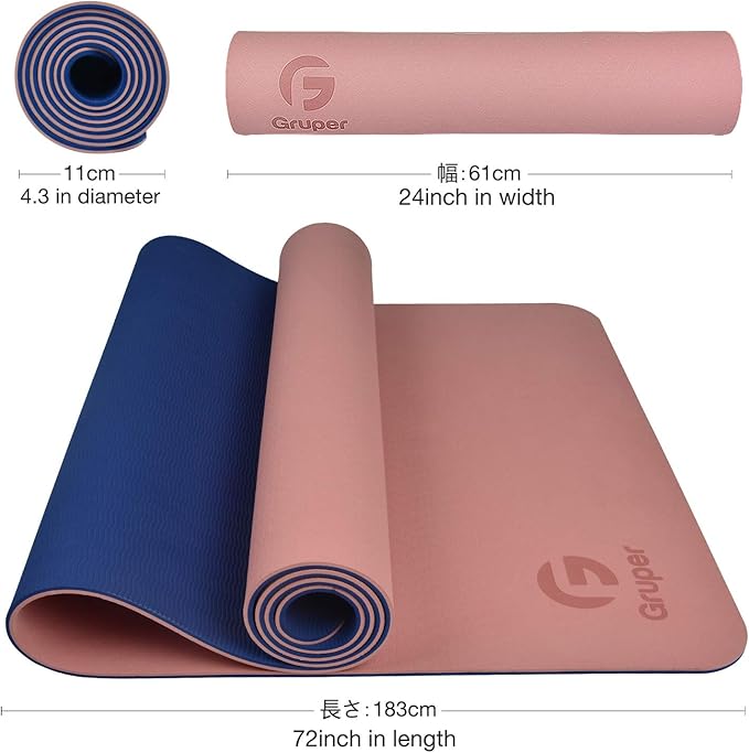Yoga Mat Non Slip, Eco Friendly Fitness Exercise Mat with Carrying Strap,Pro Yoga Mats for Women,Workout Mats for Home, Pilates and Floor Exercises - Bloomnest