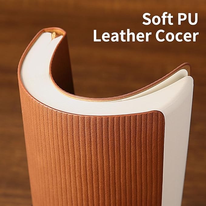 Lined Journal Notebook for Work College Ruled Note Book 7.2"x9.6" B5 PU Leather Daily Journaling 160 Pages for Women Men Writing Home School Supplies Business (Brown) - Bloomnest
