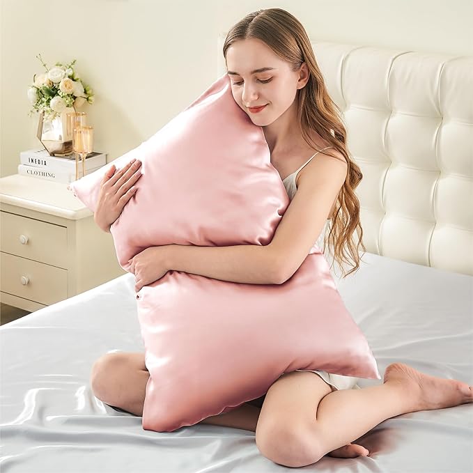 INFIIXSO Mulberry Silk Pillow Cases King Size Set of 2, Silk Pillowcase with Hidden Zipper 20"x36", Extraordinary Smooth and Soft Pillow Case for Hair and Skin(Coral, 2 Pack) - Bloomnest