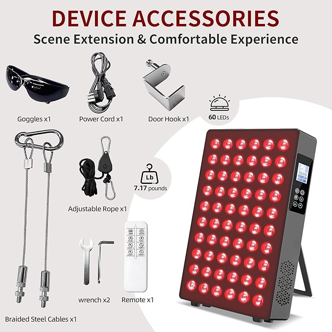 Red Light Therapy,Dual Chip Elite Grade LED 10 Modes and Color Changing Red Infrared Light Device with Near-Infrared Light 660nm 850nm High Power Red Light Therapy Panel at Home, for Body, Face, 115W ZOXJOY