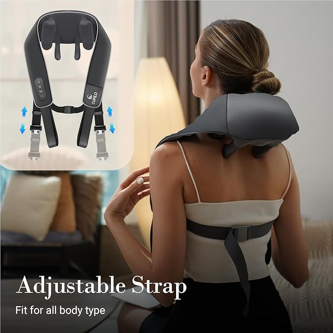 Shiatsu Neck Massager with Heat - HSA Eligible, Deep Tissue Kneading Massage with Wireless Remote Control,Adjustable Mode and Heat for Muscle Pain Relief on Back Shoulder - Bloomnest