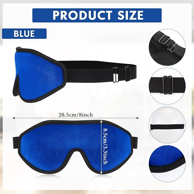 Coume Sleep Mask for Kids 3D Sleeping Blindfold Memory Foam Contoured Eye Mask with Blocking Light with Adjustable Strap(Dark Blue) - Bloomnest