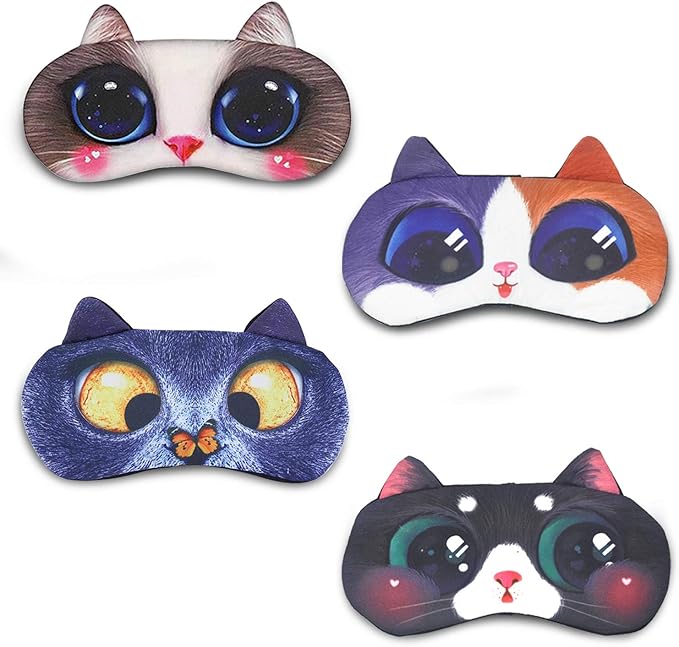 Tphon Sleep Mask for Adult Kids Boys Girls Funny Blindfolds Soft Cute Animal Sleeping Masks with Adjustable Strap for Travel Naps Shift Works Games - Bloomnest