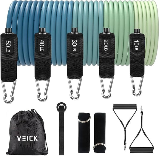 VEICK Resistance Bands, Exercise Bands, Workout Bands, Resistance Bands for Working Out with Handles for Men and Women, Exercising Bands for Fitness Weights Work Out at Home - Bloomnest