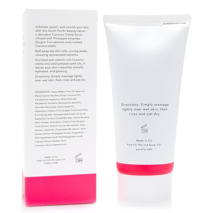 Pure Fiji Coconut Crush Scrub, Dragon Fruit (6oz/180ml) - Bloomnest