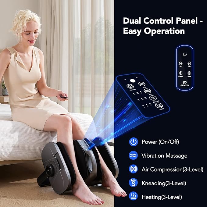 Foot Massager with Heat & Vibration, Shiatsu Foot Massager Machine for Pain Relief, Deep Tissue Kneading, Adjustable Vibration &Pressure -Massage Feet, Leg, Calf, Ankle, Gifts for Dad Mom - Bloomnest