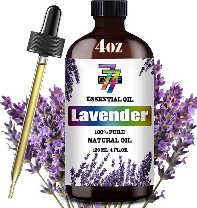 Lavender Essential Oil (4 oz/120 ml) — Lavender Oils for Aromatherapy, diffusers, humidifiers, Home fragrances, DIY Skincare, soap Making, DIY Candle Making, Relaxation, Yoga, and Meditation GV77ZFESSENTIALOILBUYNOW