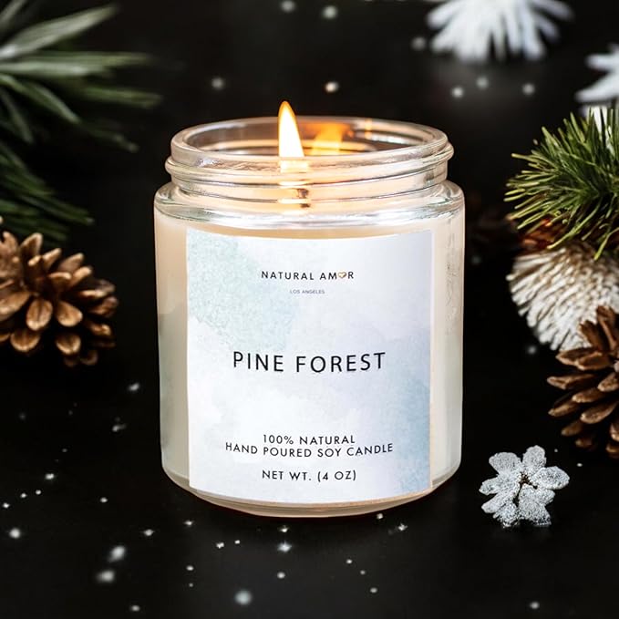 Natural Amor Christmas Spa Gifts for Women and Men,6 pcs Self Care Box Including Candle, Bath Salt, Socks, Thank You Gift - Bloomnest