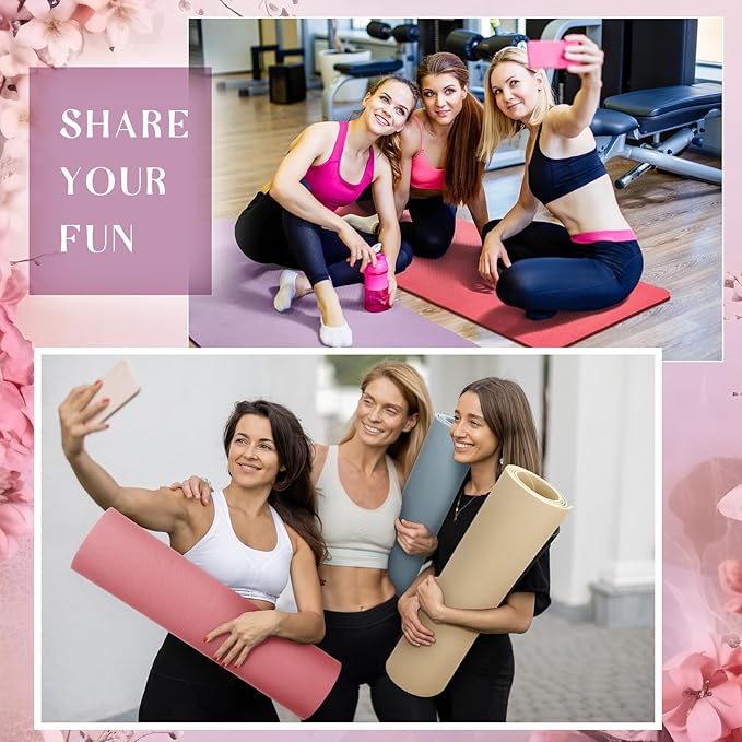 Timgle 6 Pcs 10mm Thick Yoga Mat Bulk, 68 x 24 Inches, Anti-Slip Tear-Resistant Exercise Mat for Adult Fitness, Stretching, Workout and Studio - Bloomnest
