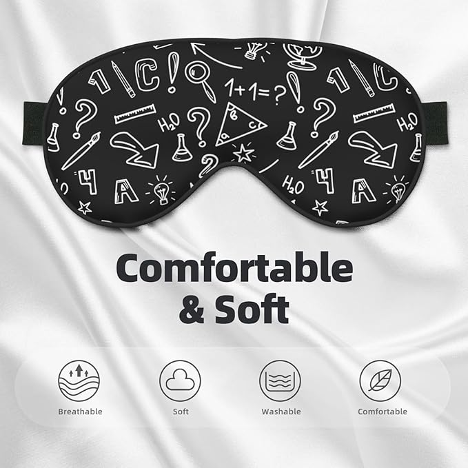 Sleep Eye Mask Mathematics Doodle Sleep Mask for Women Men Comfortable Eye Mask with Adjustable Strap Soft Eye Cover Blindfold for Travel Yoga Nap Shift Work - Bloomnest
