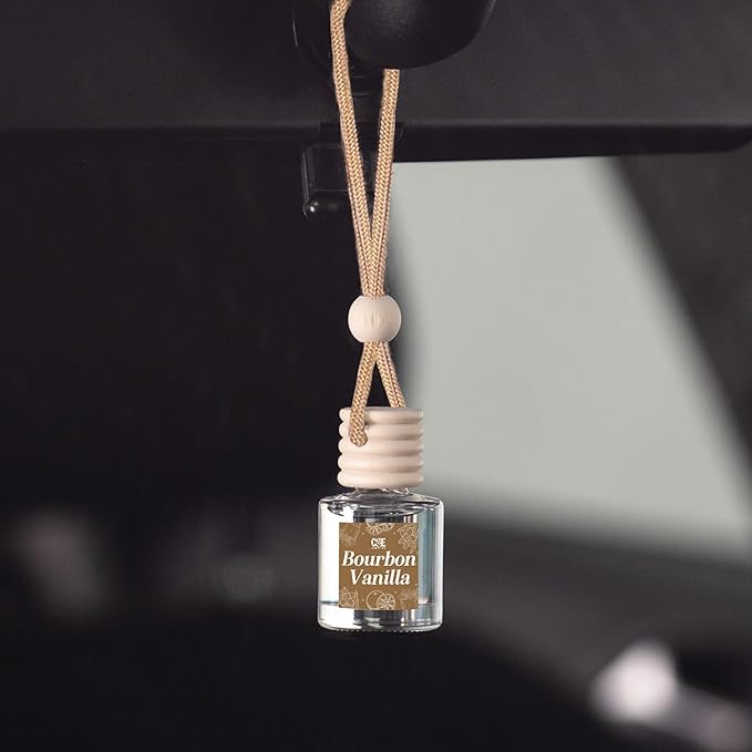 CANDECraftCo Car Air Hanging Fragrance Oil, Car Auto Freshener for Essential Oils, Scents Fragrance Aromatherapy Automobile Diffuser, Long Lasting (Bourbon Vanilla) - Bloomnest