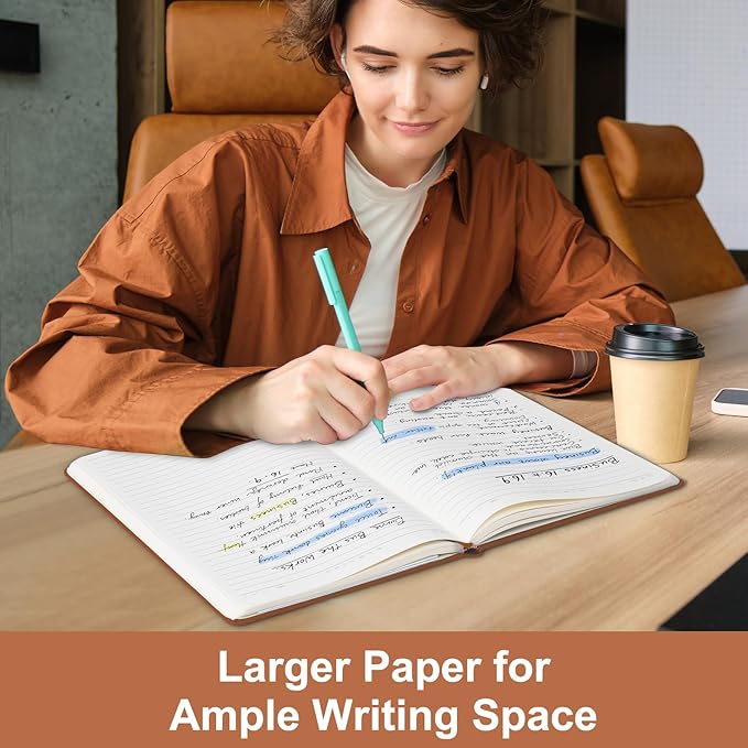COMIX A4 Lined Journal Notebooks, 240 Pages, Large Size-8.5" x 11", Brown, Hardcover Journaling Notebooks for Men & Women- Fits for Office, Business, School, Notes Taking & Writing - Bloomnest