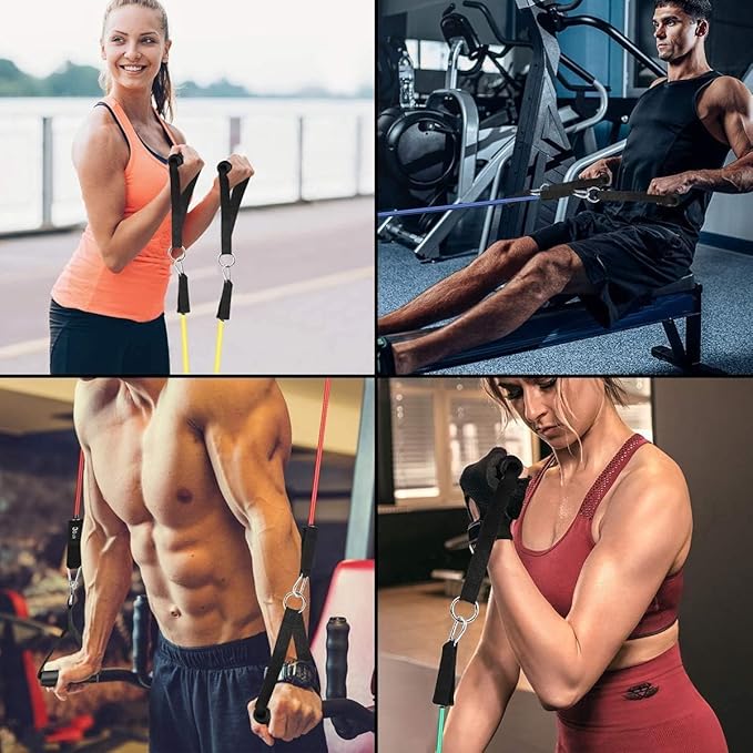 WHATAFIT Resistance Bands, Exercise Bands，Resistance Bands for Working Out, Work Out Bands with Handles for Men and Women Fitness, Strength Training Home Gym Equipment - Bloomnest