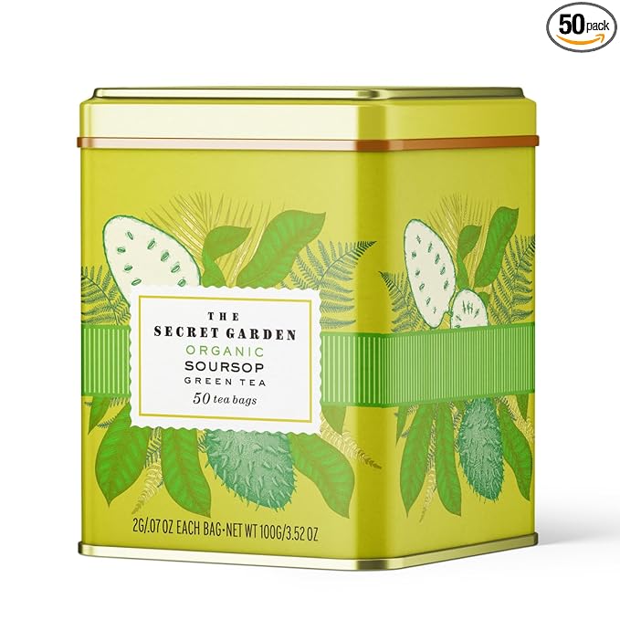 Life Plus Style Gourmet Secret Garden Organic Soursop Green Tea 50 Premium Tea Bags 100% Natural Blend of Pure Soursop Leaves Gluten Free No Additives No Sugar Non GMO Supports Digestion - Bloomnest
