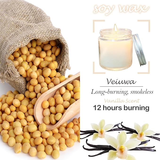 36 Pcs 4 Oz Mini Soy Candles,Vanilla Scented,Aromatherapy Candle,Bulk Candle Set，Great Stress Relieving Scented Candles for Girls as a Gift for Birthdays, Weddings and More! - Bloomnest