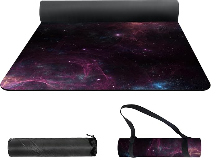 nuveti Yoga Mat Print Extra Thick TPE Non Slip Fitness Exercise Mat with Carrying Bag,72"x24" Extra Thick 6MM Exercise & Workout Mat for Yoga, Pilates Fitness and Floor Exercises - Bloomnest