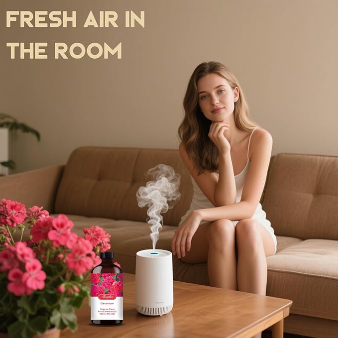 Geranium Essential Oil-Geranium Fragrance Oil 4.33oz (130ml)-100% Pure Natural Scent for Diffusers, Candles, Soap Making & Aromatherapy-Relaxing Home & Gift Essential Oil for Bath, Massage - Bloomnest