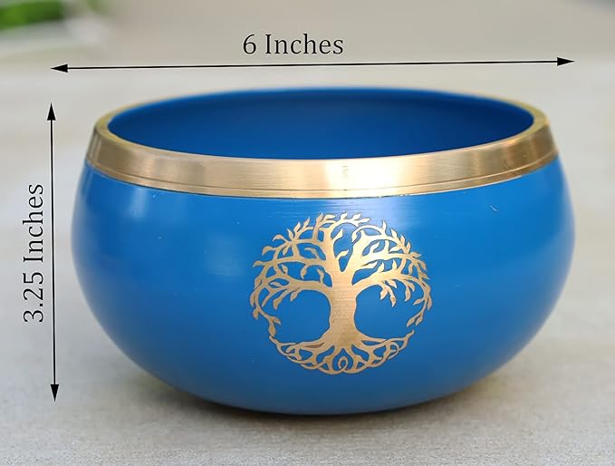 Tibetan Tree Of Life Singing Bowl Mallet Cushion Set ~ For Meditation, Yoga, Spiritual Healing and Mindfulness ~ Extra Large - Bloomnest