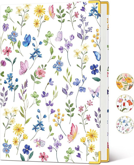 Lined Journal Notebook for Women, A5 Hardcover Leather Journaling Notebooks for Writing, 200 Pages Travel Journal, College Ruled Notebook for Work School, Note Taking 5.75'' X 8.38'' Purple Floral - Bloomnest