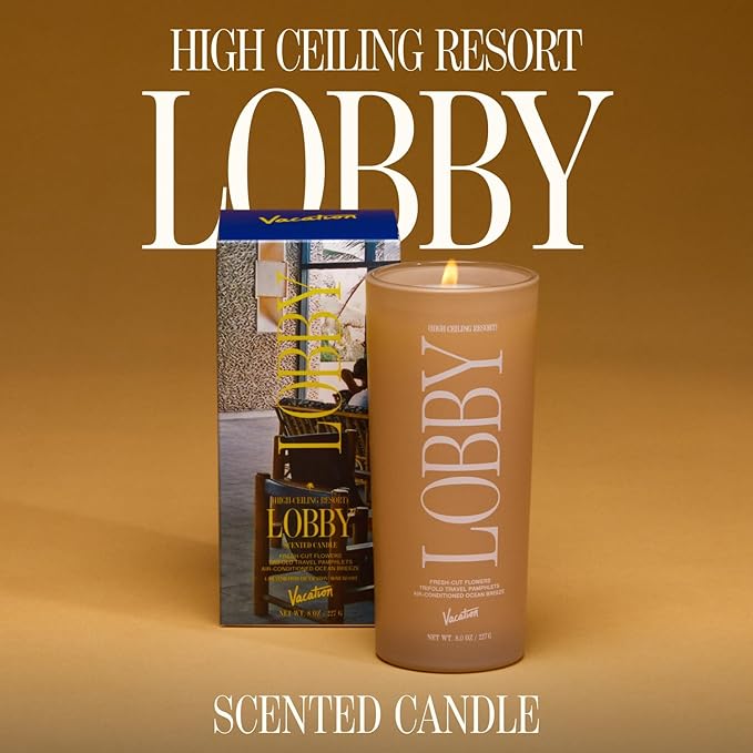 Vacation High Ceiling Resort Lobby Candle, Luxury Floral Candle with Bergamot, Cedar & Musk, Premium Gift for Home Decor & Hotel Lovers - Bloomnest