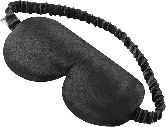 ALASKA BEAR Sleep Mask with Silk-Covered Headband for Hair Care, Silk Eye Mask Comfortable Scrunchy Band Over Ears (Built-in Contour Insert, Luxury 22 Momme) - Bloomnest