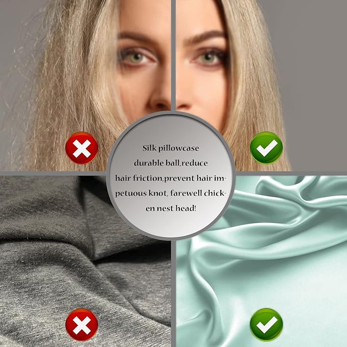 Natural Mulberry Silk Pillowcase for Hair and Skin Queen Size 20"X30" Pillow Case with Hidden Zipper Soft Breathable Smooth Cooling Silk Pillow Covers for Sleeping (Sage Green,Queen,1Pcs) - Bloomnest