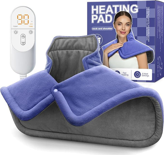 Heating pad for Neck, Back, Shoulder, Cramps Pain Relief, Gifts for Women, Men, Mom, Dad, 4 Auto-Off, Machine Washable, 6 Heat Settings, Ideal for Mother’s Day, Father’s Day, Christmas, Birthdays - Bloomnest