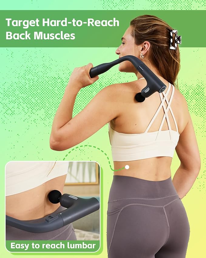 Convertible 3-in-1 Massage Gun Deep Tissue with Extended Handle, Back Pain Relief Percussion Muscle Massager for Neck Shoulder Men Women - Bloomnest