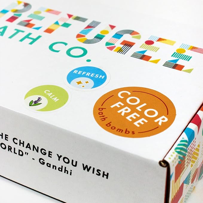 Variety Pack Bath Bombs, Color-Free Calm and Refresh Scents, 2.5 oz, Support Refugee Employment in The USA - Bloomnest