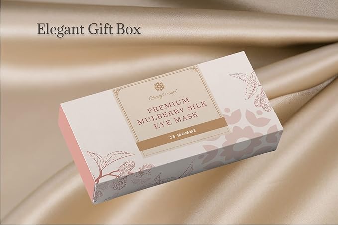 Premium 25 Momme Mulberry Silk Eye Mask for Sleeping (Champagne) - Bloomnest