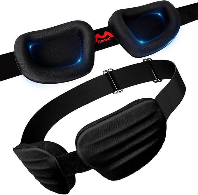 100% Blackout Sleep Eye Mask for Women Men, Zero Pressure Sleeping Mask - Sleep Mask for Cpap Users and Eyelash Friendly Night Blindfold, Adjustable Ultra Soft Comfortable for Dry Eye Mask - Bloomnest