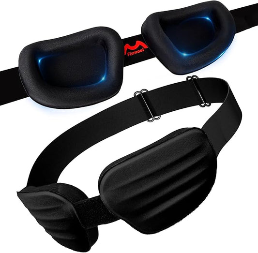 100% Blackout Sleep Eye Mask for Women Men, Zero Pressure Sleeping Mask - Sleep Mask for Cpap Users and Eyelash Friendly Night Blindfold, Adjustable Ultra Soft Comfortable for Dry Eye Mask - Bloomnest
