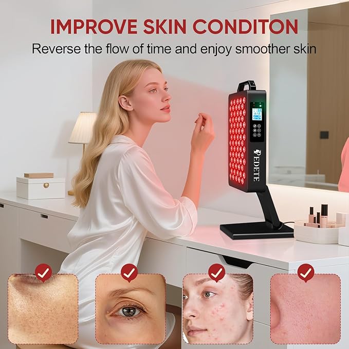 Red Light Therapy for Face and Body, 630nm 660nm 810nm and 850nm Near Infrared Light Therapy Panel, 70 Dual Chip LEDs, High Power LED Light Therapy Device for Skin Care, Sleep, Pain Relief. M70