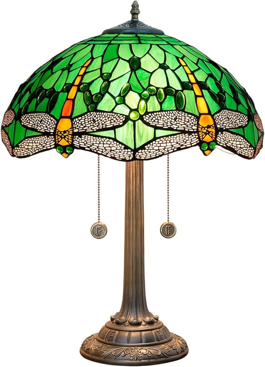 Tiffany Lamp Stained Glass lamp 16 inches Bedside Table Lamps for Living Room Bedroom Dorm Kitchen Home Decor Festival Birthday Gift,Dragonfly - Bloomnest