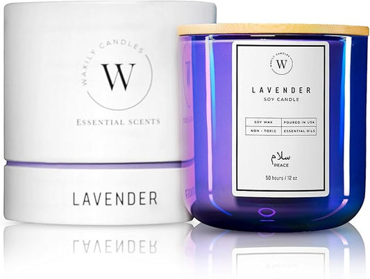 Waxily Lavender Scented Soy Candle | Non-Toxic, Phthalate-Free Essential Oil Candle | Aromatherapy, Luxury Gift, Clean Burning, Sleep Support, Calming Spa, Vegan Home Decor | 12oz - Bloomnest