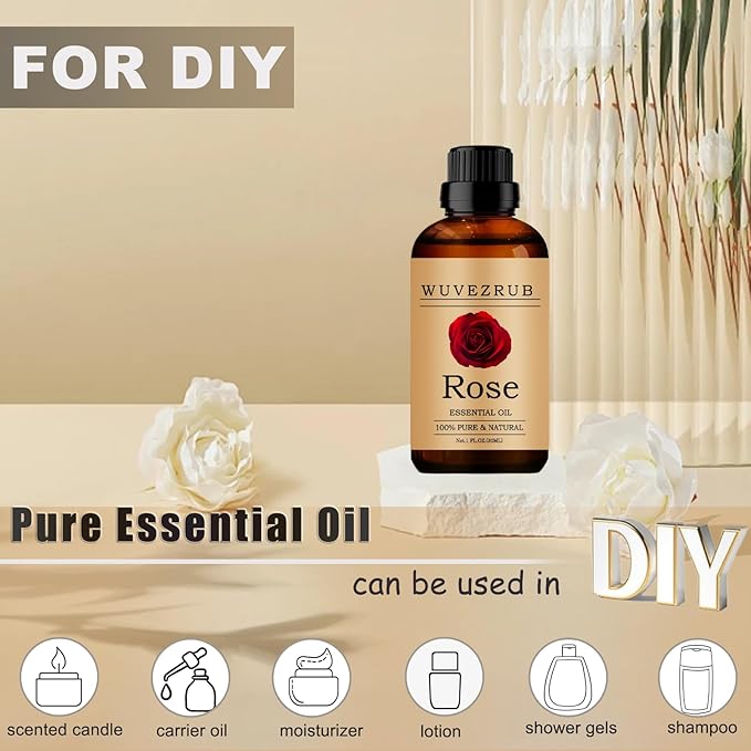 Rose Essential Oils, 30ML Pure and Natural Essential Oil for Aromatherapy Diffuser - Rose /1 Fl Oz - Bloomnest
