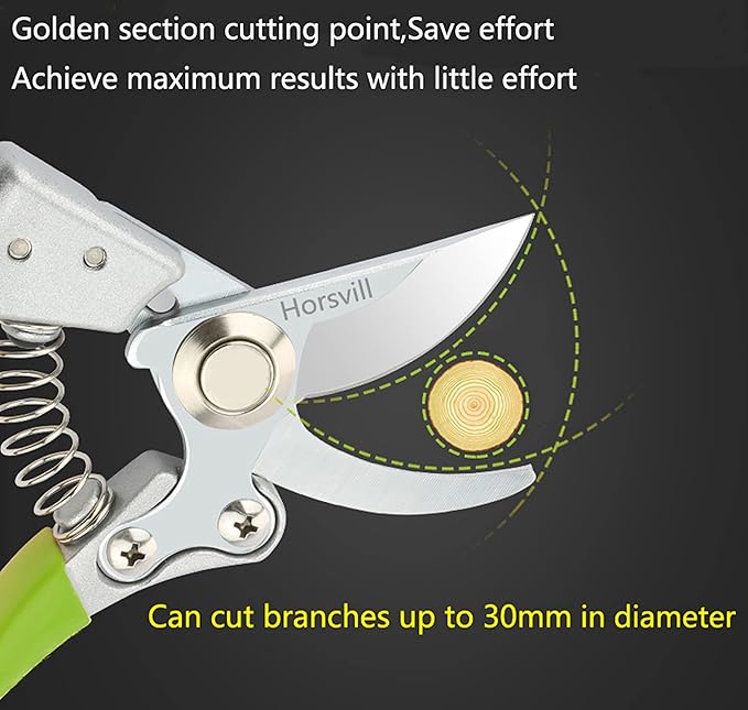 Garden Shears, Japanese Pruning Shears for Heavy Duty, Flowers Herbs Grapes Plant and Branch Cutters, Clippers, Trimmers, Scissors (Green) - Bloomnest