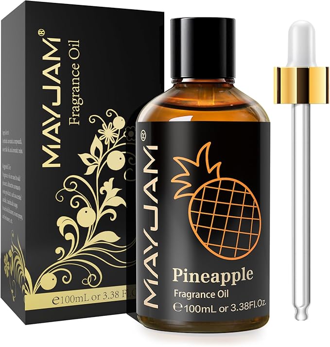 MAYJAM 100ML/3.38FL.OZ Pineapple Fragrance Oils with Glass Dropper, Essential Oils for Diffusers for Home, Long Lasting Scented Oils for Diffusers Soap Candle Making - Bloomnest