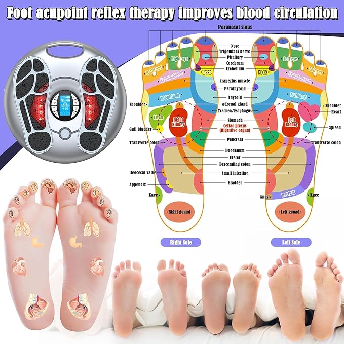 Foot Massager for Neuropathy, TENS & EMS Foot Circulation Stimulator for Pain Relief, Relieve Swelling, Cramps, RLS & Plantar, with Remote Control - Bloomnest