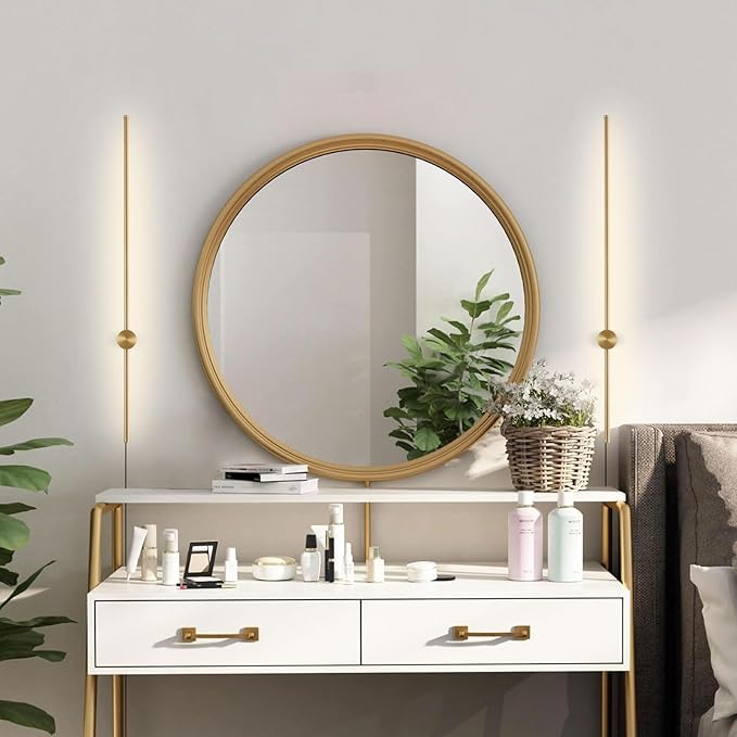 Dimmable Plug in Wall Sconce Set of 2, Gold 39.37" LED Wall Light with Remote, Adjustable Color Temperature Brightness Wall lamp with Timer for Living Room,Bedroom and Accent Lighting - Bloomnest