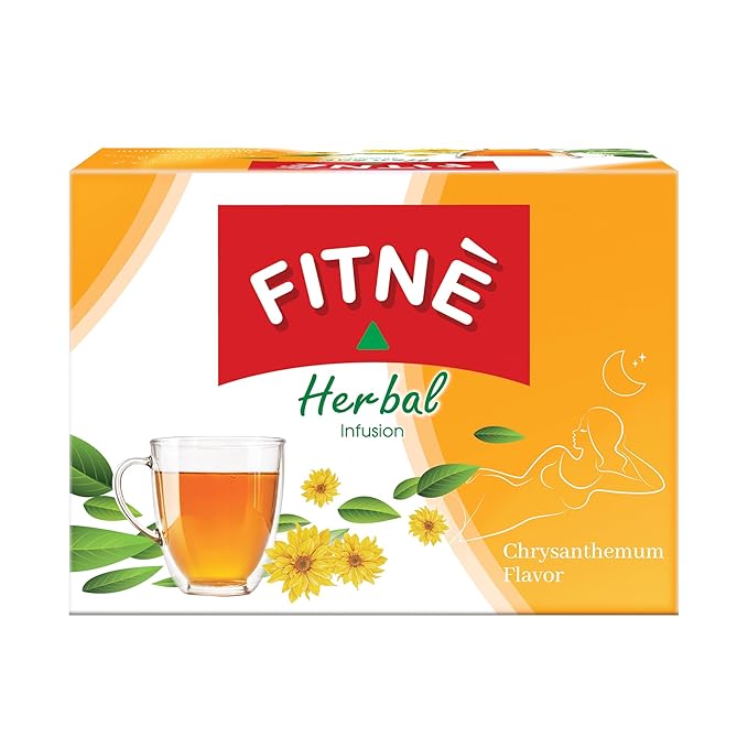 FITNÈ Chrysanthemum Herbal Tea Senna Infusion Smooth Mild Soothing Beverage Natural Gentle Detox Cleanse No Calories Caffeine Free, 15 Tea Bags - Bloomnest