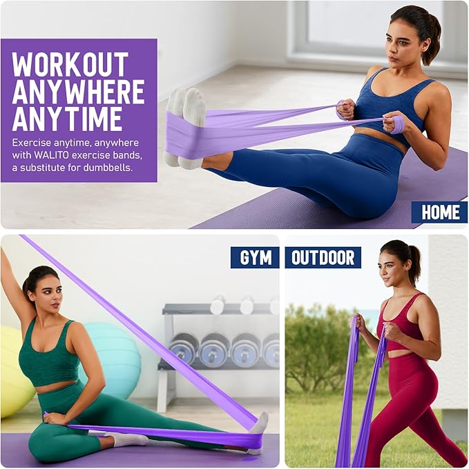 WALITO Resistance Bands for Working Out, Exercise Bands for Women and Men, Workout Bands for Physical Therapy, Stretch, Recovery, Pilates, Rehab, Strength Training and Home Gym - Bloomnest