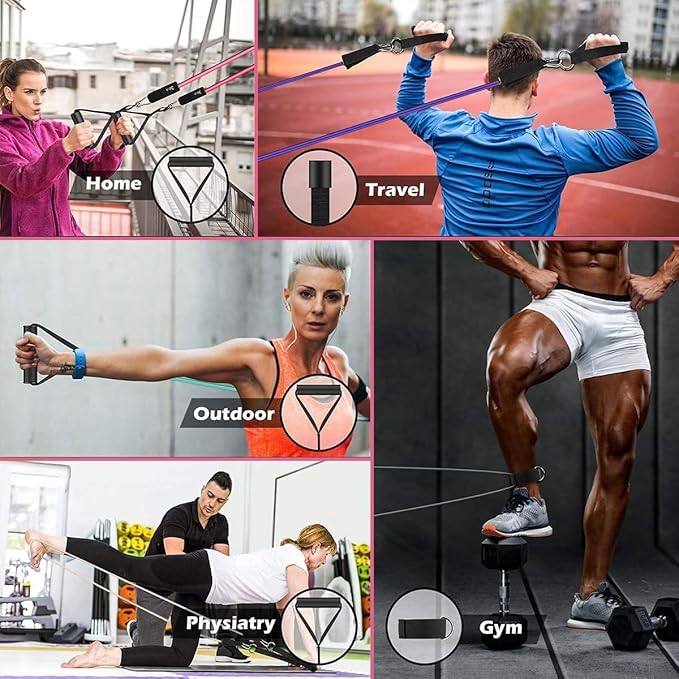 VEICK Resistance Bands, Exercise Bands, Workout Bands, Resistance Bands for Working Out with Handles for Men and Women, Exercising Bands for Fitness Weights Work Out at Home - Bloomnest