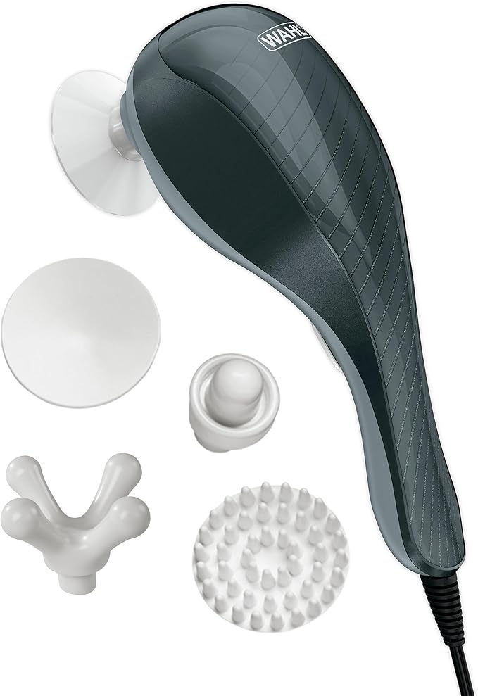 Wahl Soothing Vibration Corded Massager with 4 Attachment Heads, 2 Speed Massage Tool for Pressure & Pain Relief on The Face, Neck and Head, FSA Eligible, Model 4120-600 Wahl