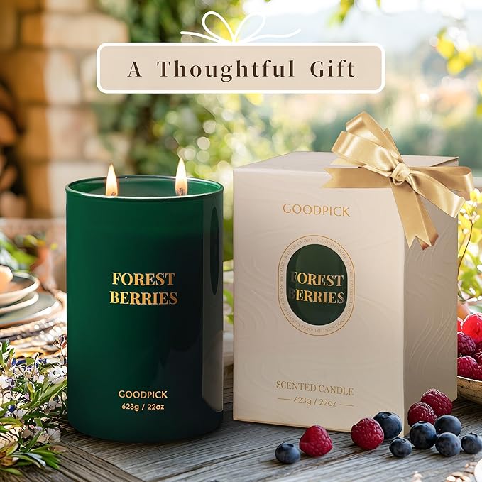 Goodpick Forest Berries Candles, Scented Candles for Home, 22oz Soy Wax, Long Burning 120hrs, Juicy Fruity Living Room Gift - Bloomnest