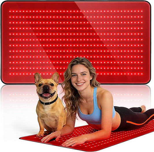 640 LEDs Red Light Therapy Mat for Full Body, 38" x 23.6" TPU Infrared Light Therapy, 3-in-1 LEDs (660nm & 850nm) Premium Foldable Mat with Timer Controller & Pulse Modes for Home Use, 48W Xefinic