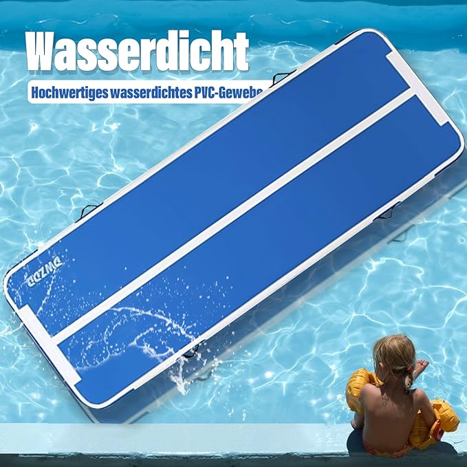 Dwzdd Gymnastics Air Mat 10ft/13ft/16ft/20ft Tumbling Mat Inflatable Gymnastics Tumble Track for Home/Gym/Training/Cheerleading/Water with Electric Pump