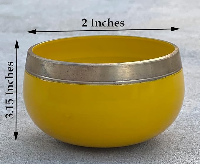 DharmaObjects Tibetan Solar Plexus Chakra Premium Palm Size Singing Bowl Gift Box Set - Bloomnest