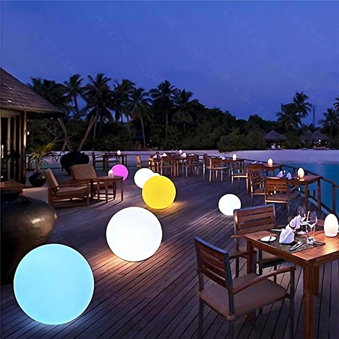 LOFTEK 20-inch LED Large Dimmable Light Ball: RGB 16 Color Changing Glow Ball with Remote Control, Waterproof Floating Pool Lights, Rechargeable for Nursery, Pool, Garden Decor - Bloomnest